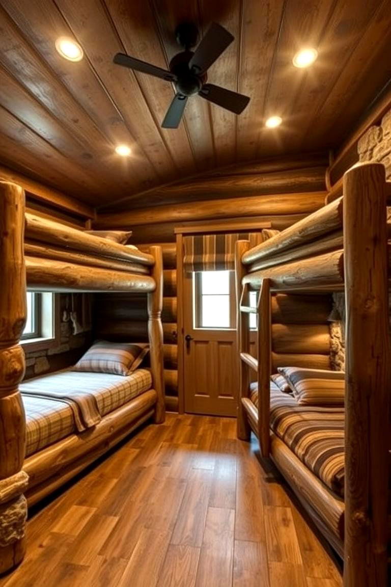 Rustic Cabin Inspired Bunk Room - 24 bunk room ideas