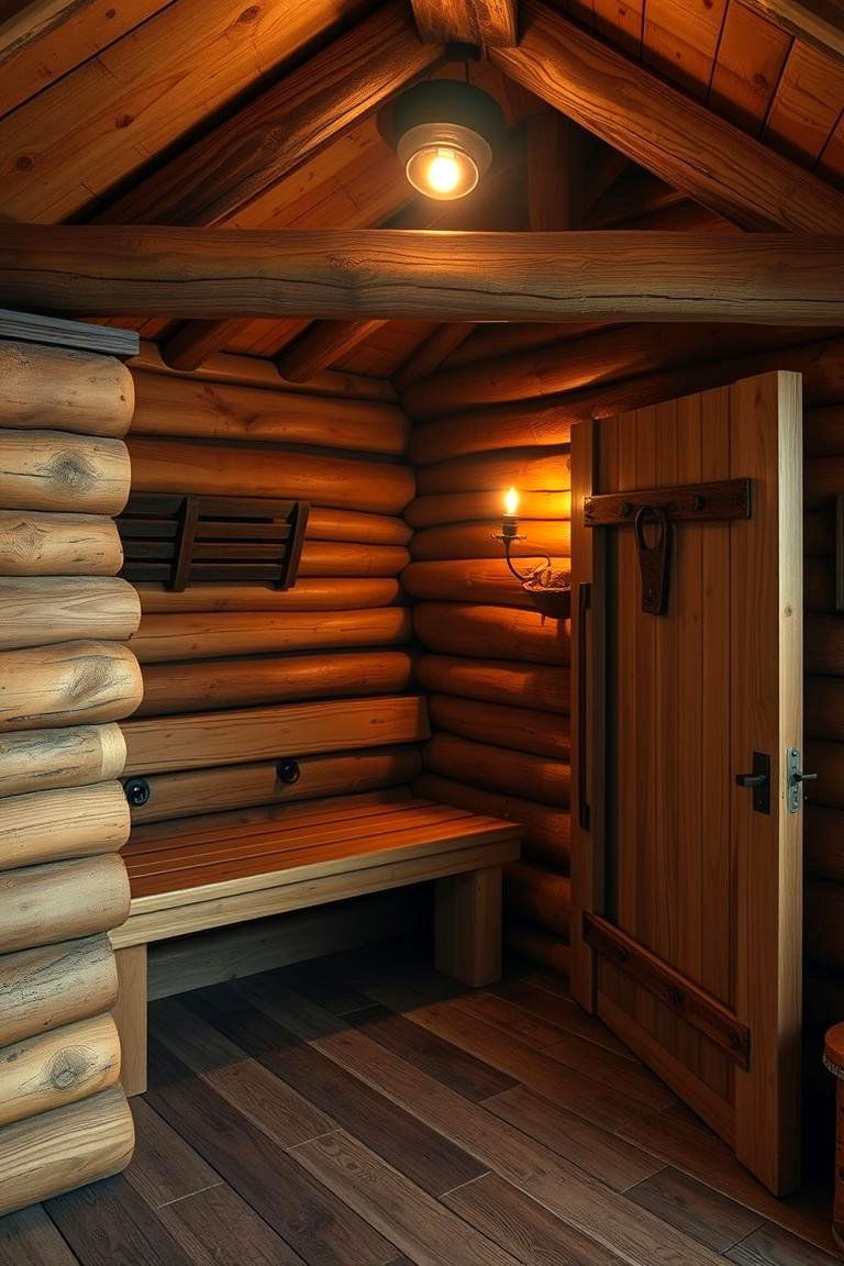 Rustic Cabin Sauna - 24 Sauna Room Design Ideas