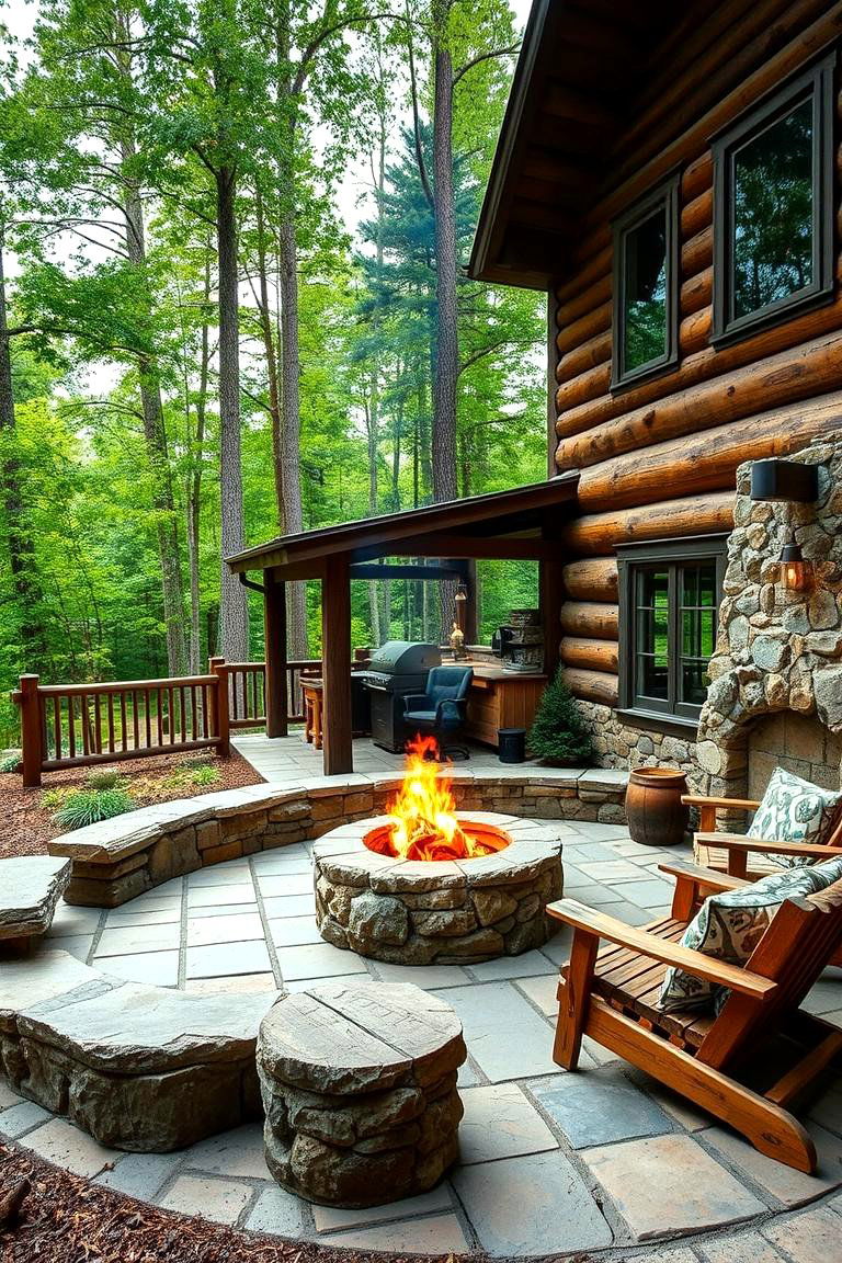 Rustic Cabin Style Patio - 24 Covered Patio Ideas