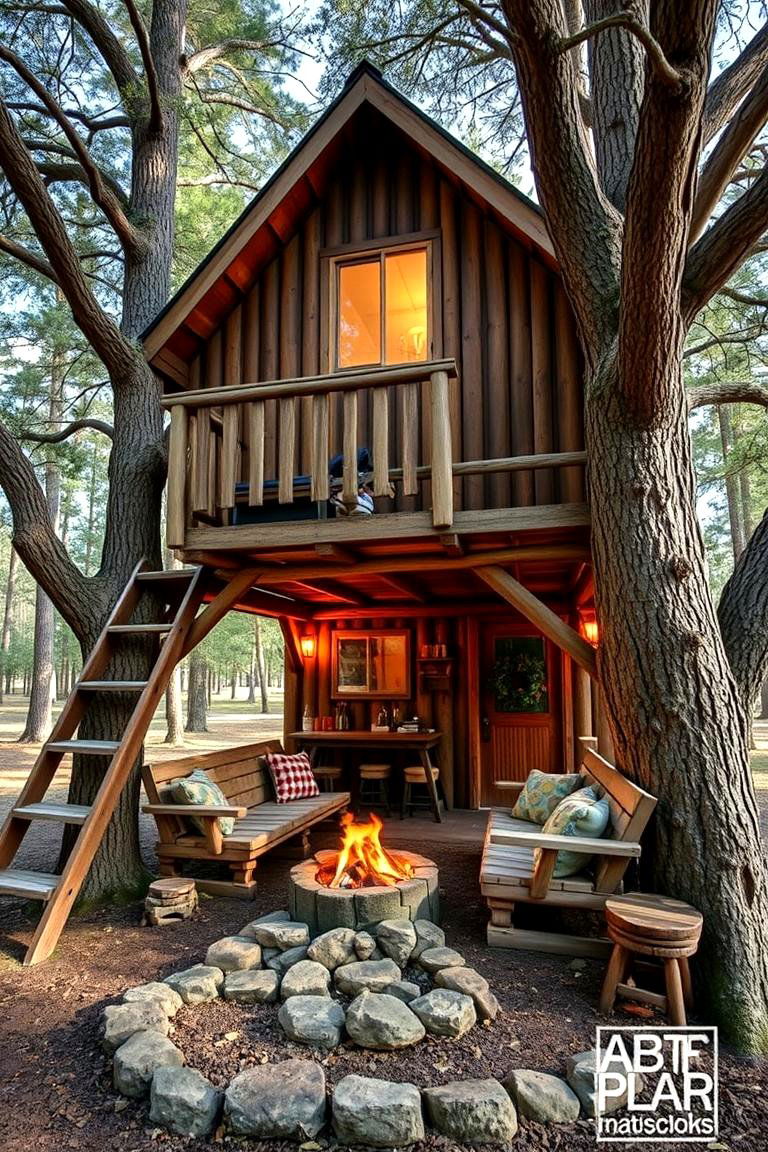 Rustic Camp Inspired Tree House - 24 Tree House Ideas