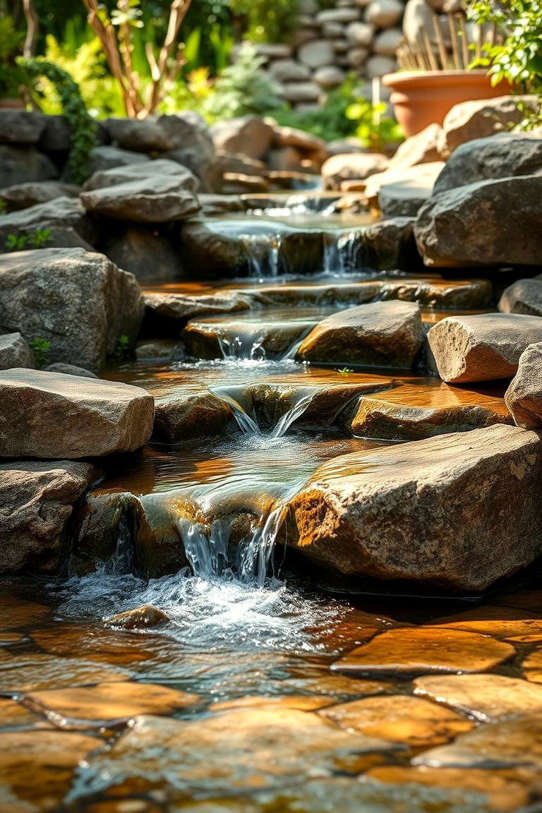 Rustic Cascade Elegance - 24 Pondless Waterfall Ideas