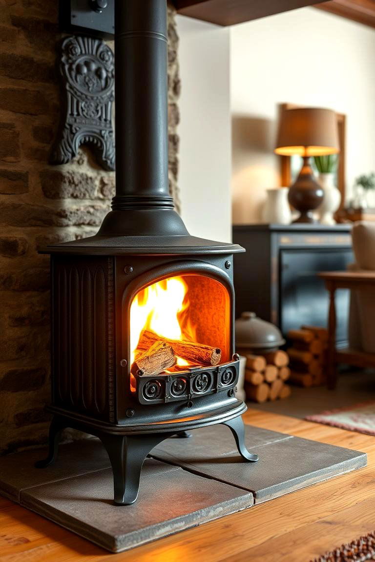 Rustic Cast Iron Log Burner - 24 Log Burner Ideas