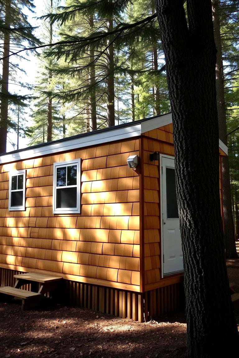 Rustic Cedar Shake Siding for a Cozy Vibe - 24 Mobile Home Siding Design Ideas