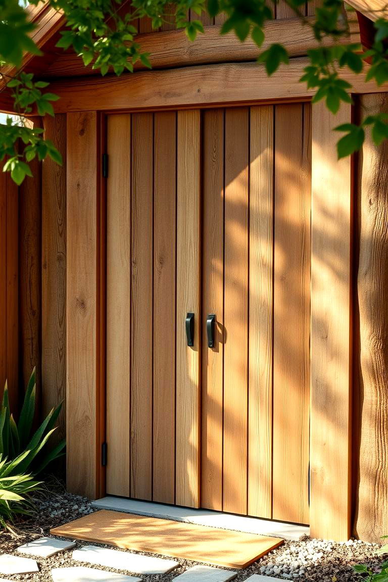 Rustic Cedar Wood Entrance - 24 Japanese Garden Gate Design Ideas