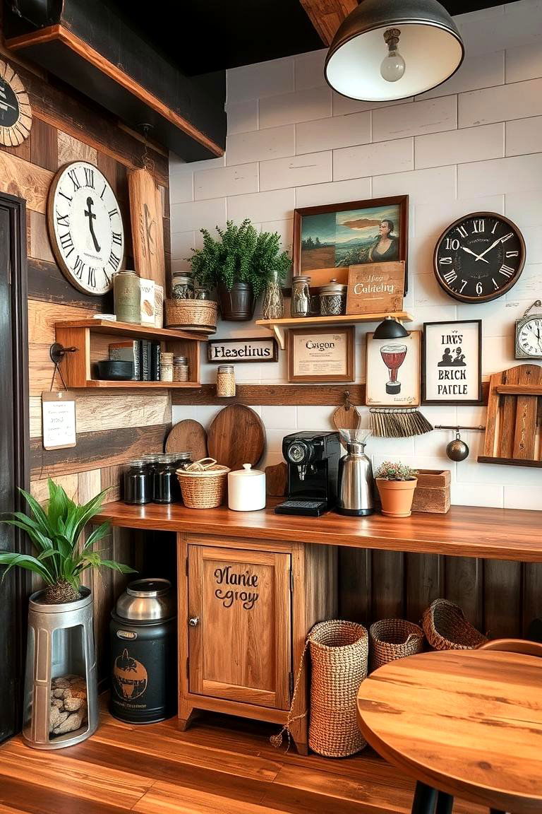 Rustic Charm Brew Corner - 24 Coffee Station Ideas