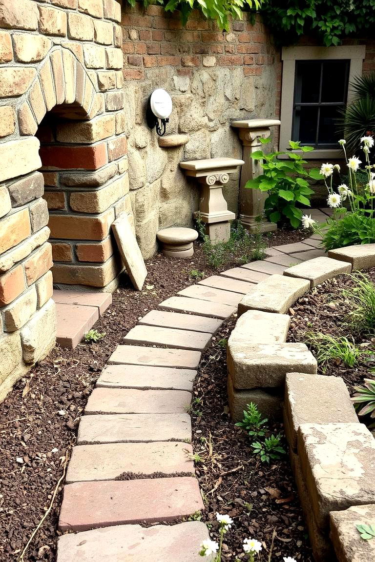 Rustic Charm Brick Edging - 24 Brick Edging Ideas