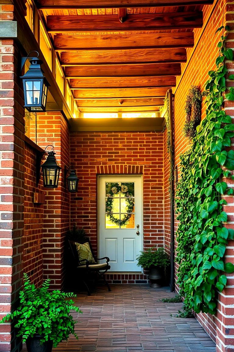 Rustic Charm Brick Porch - 24 Brick Porch Ideas