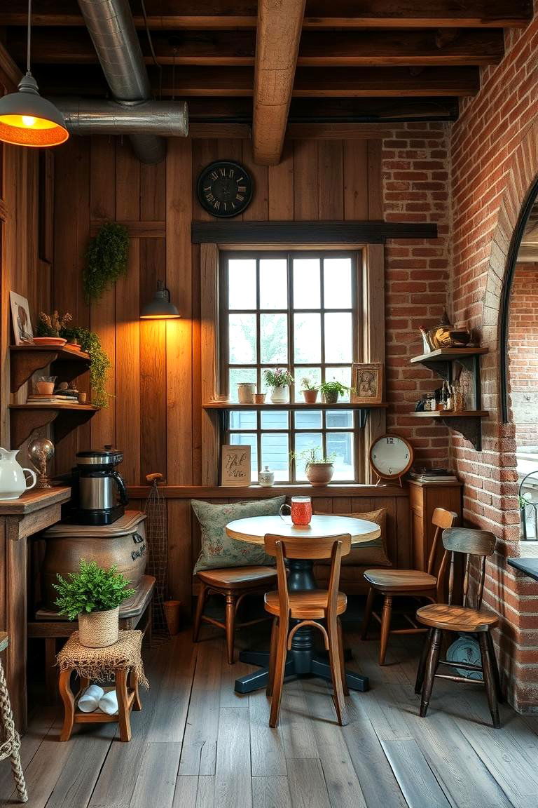 Rustic Charm Coffee Corner - 24 Office Coffee Station Ideas