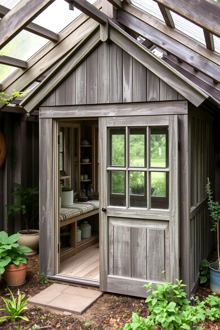 Rustic Charm Corner Greenhouse - 24 Corner Greenhouse Ideas