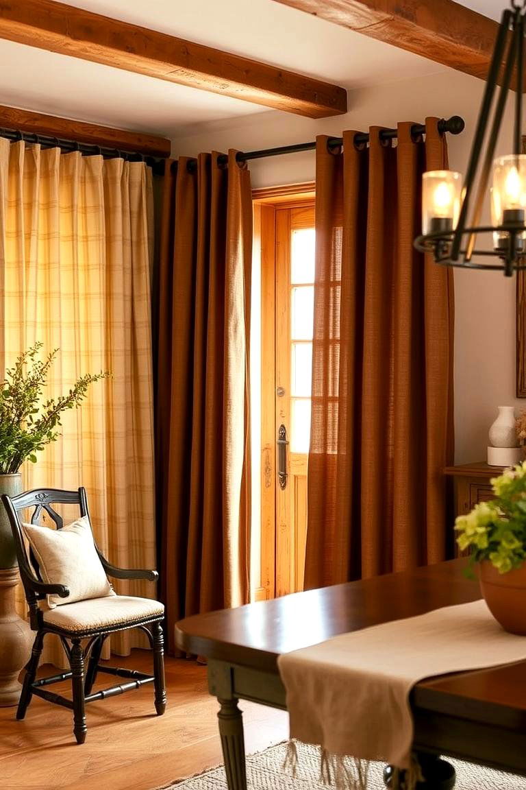 Rustic Charm Curtains - 24 Dining Room Curtain Ideas