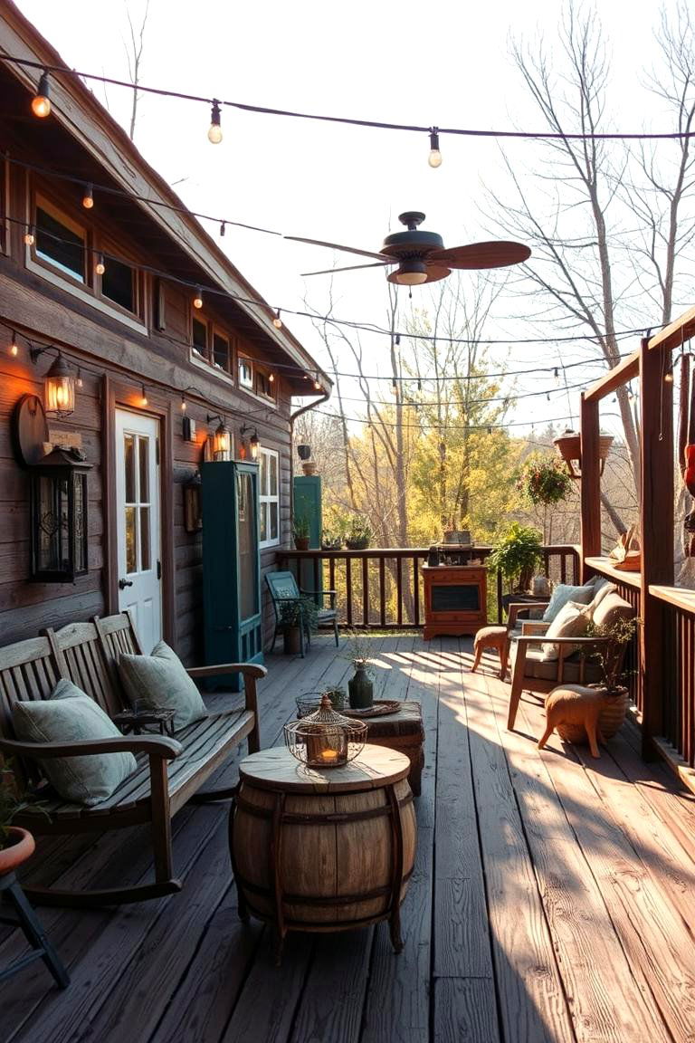 Rustic Charm Deck - 24 Mobile Home Deck Ideas