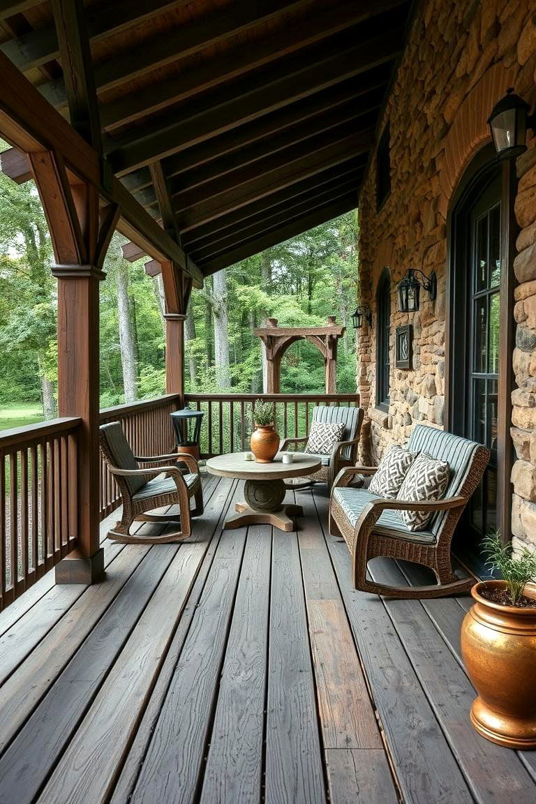 Rustic Charm Deck - 24 Floating Deck Ideas