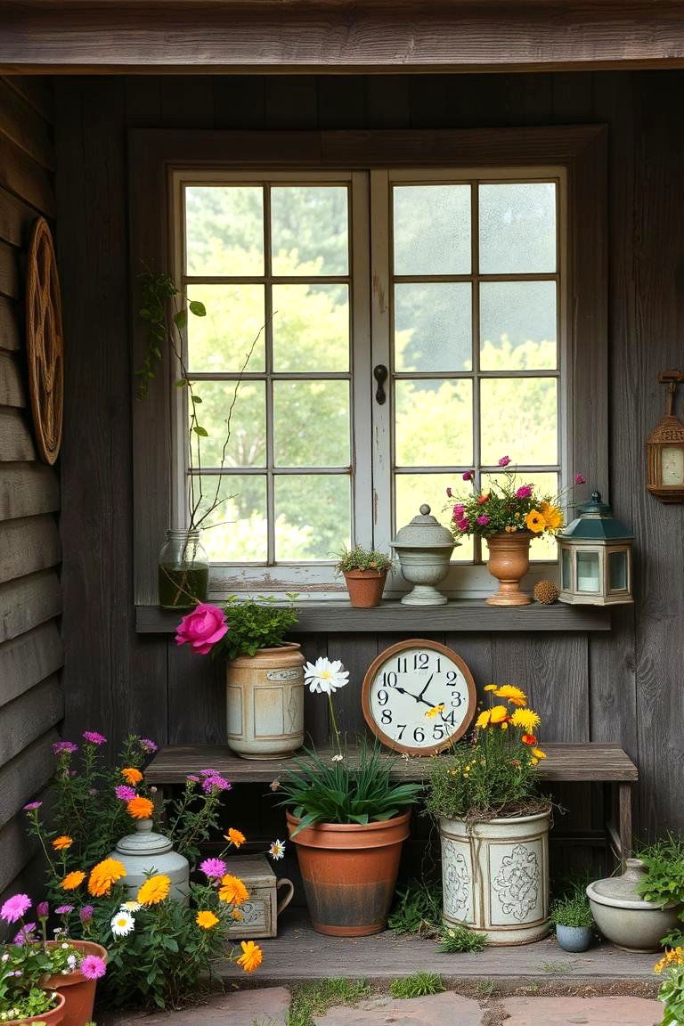 Rustic Charm Garden Nook - 24 Garden Nook Ideas