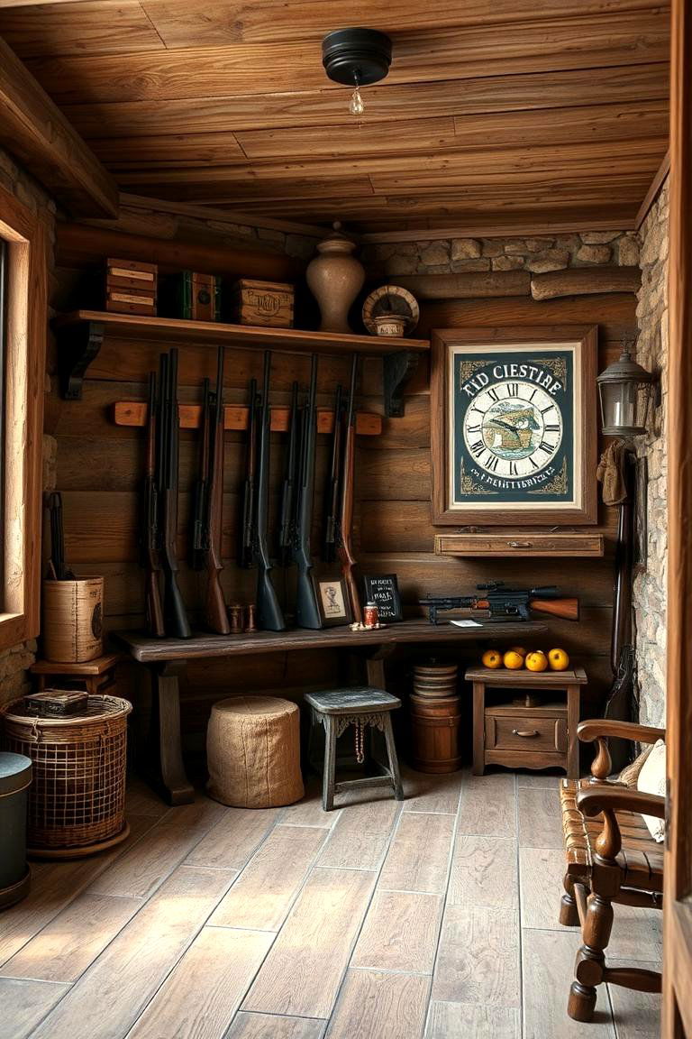 Rustic Charm Gun Room - 24 Gun Room Ideas