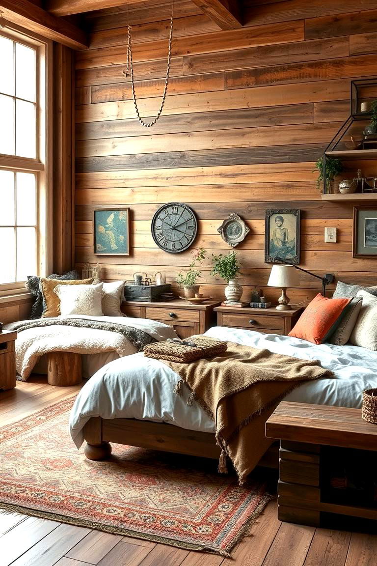 Rustic Charm Integration - 24 L-shaped Bedroom Layout Ideas