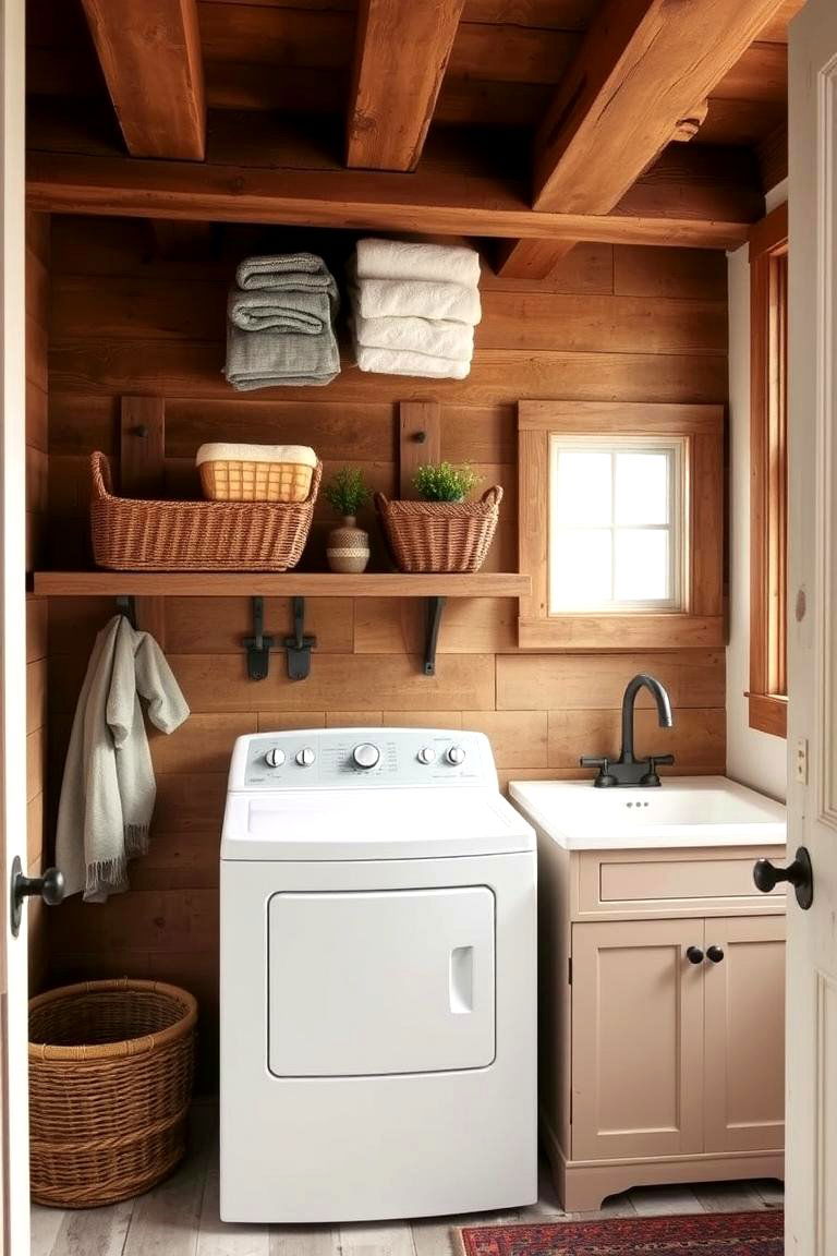 Rustic Charm Laundry Room - 24 Garage Laundry Room Ideas