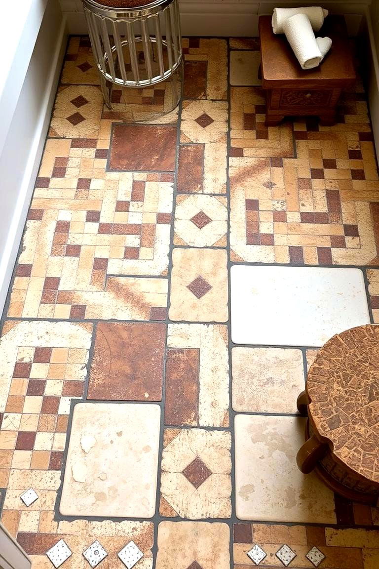 Rustic Charm Mosaic - 24 Bathroom Mosaic Floor Tile Ideas