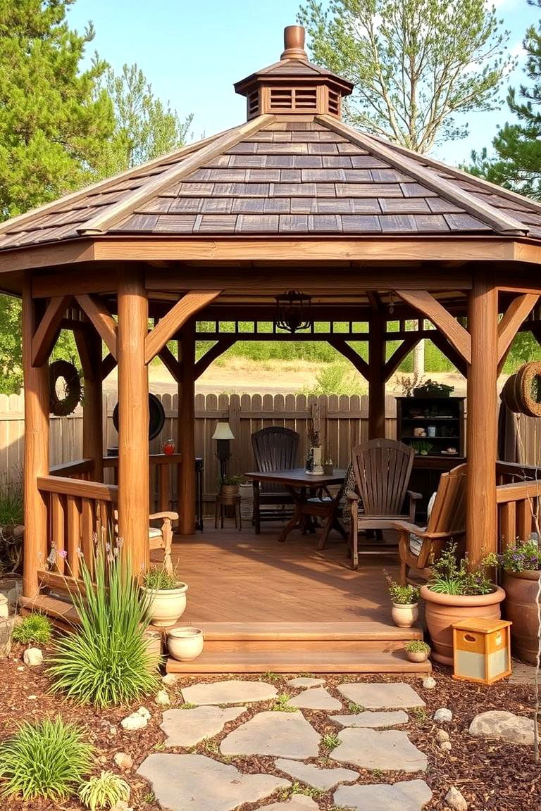 Rustic Charm Oasis - 24 patio with a gazebo ideas