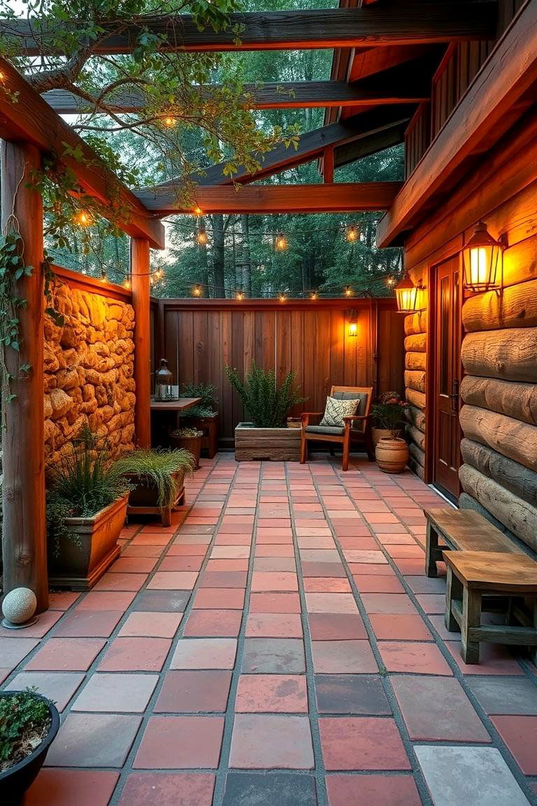 Rustic Charm Red Paver Layout - 24 Red Paver Patio Ideas