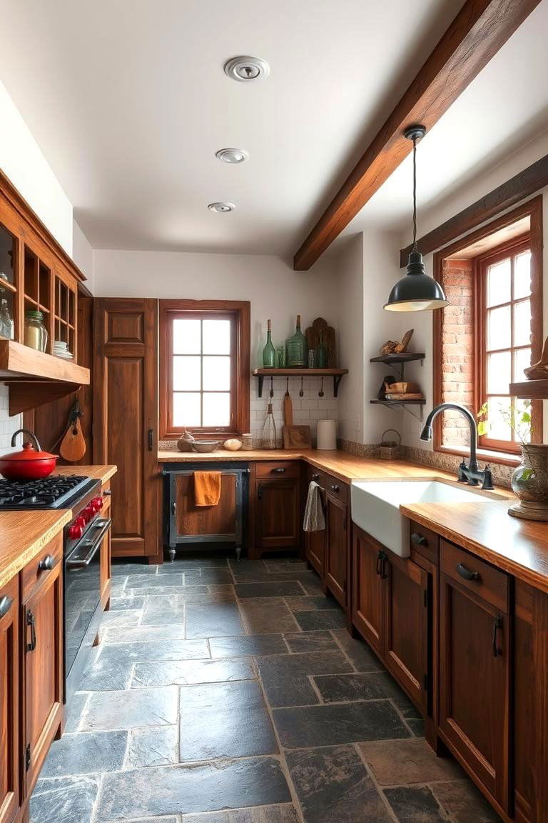 Rustic Charm Revival - 24 Kitchens With Slate Floors