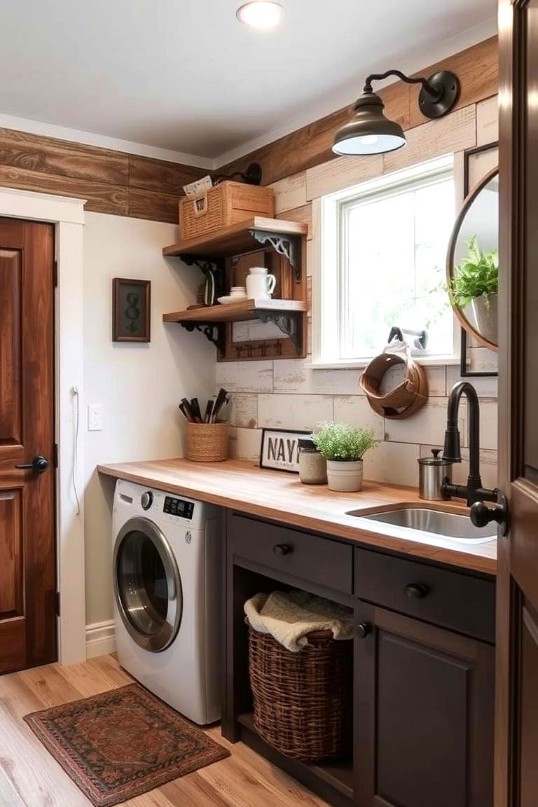 Rustic Charm Utility Room - 24 Small Utility Room Ideas