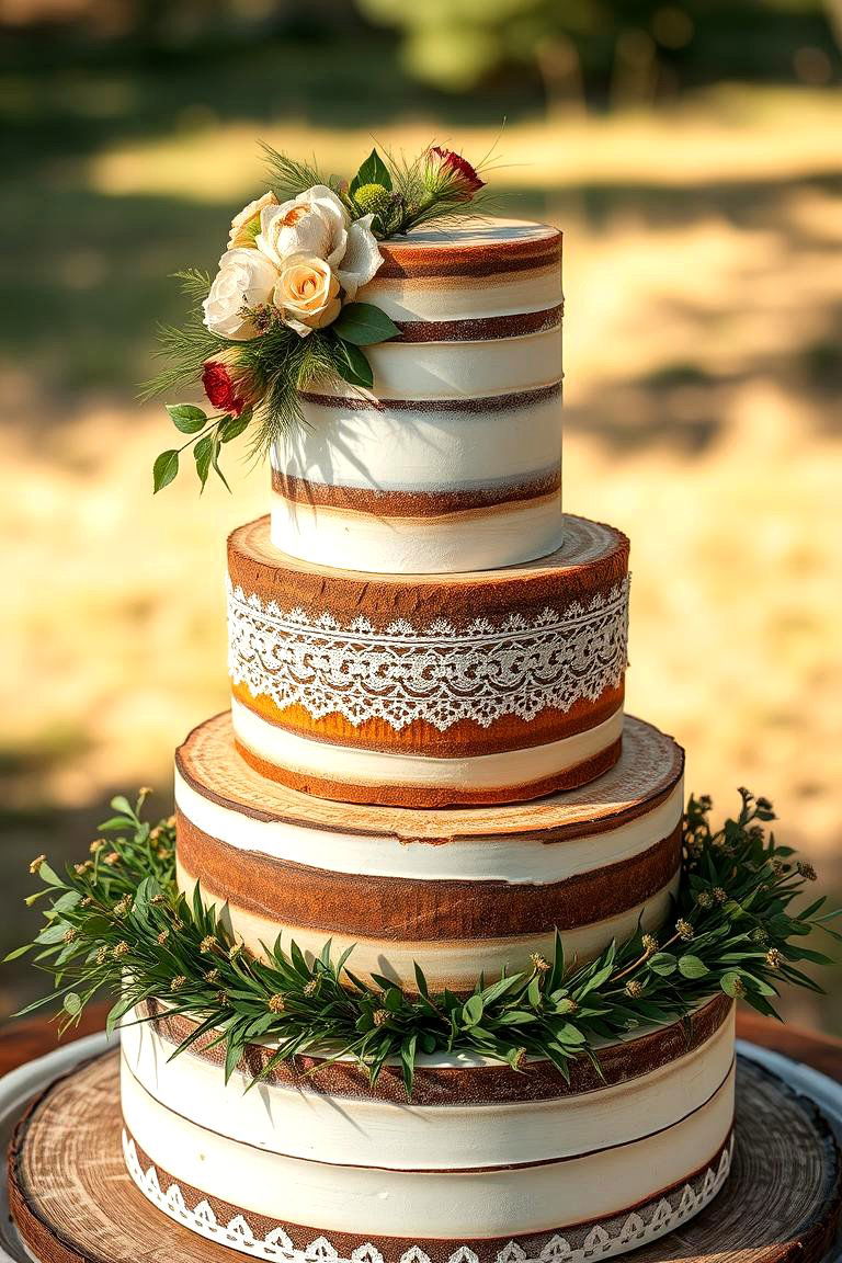 Rustic Charm Wedding Cake - 24 Wedding Cake Ideas