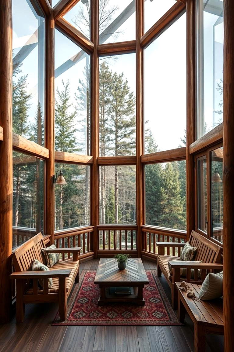 Rustic Charm with Glass Accents - 24 Glass Porch Design Ideas
