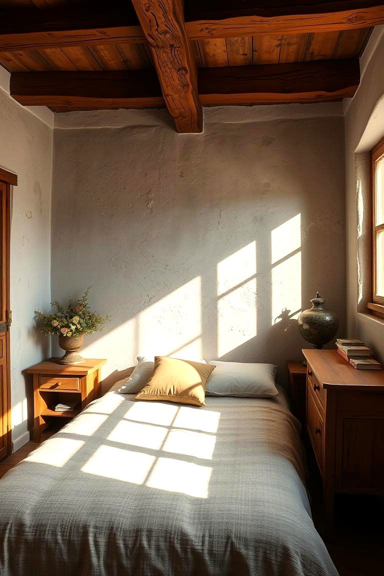 Rustic Charm with Limewash Accents - 24 Limewash Bedroom Ideas