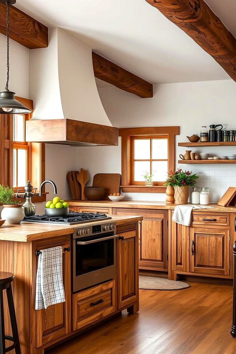 Rustic Charm with Natural Wood - 24 One Wall Kitchen Ideas