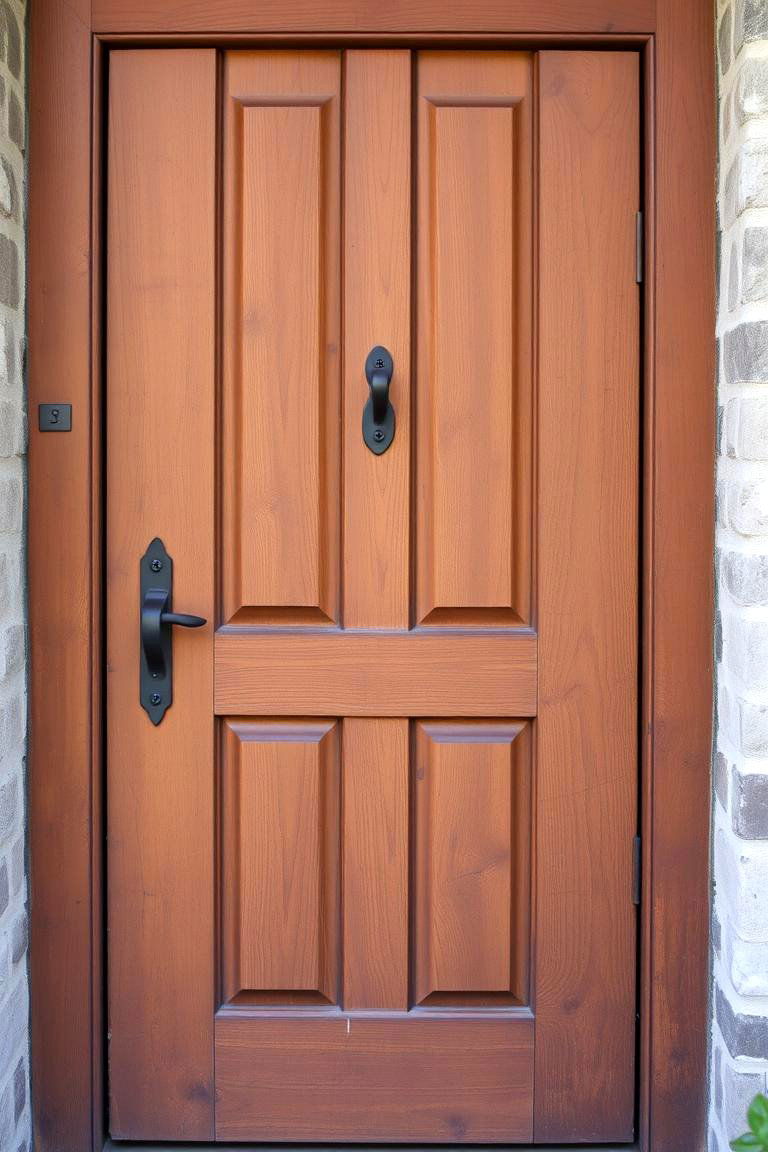 Rustic Charm with Natural Wood Finish - 24 Brown Front Door Ideas