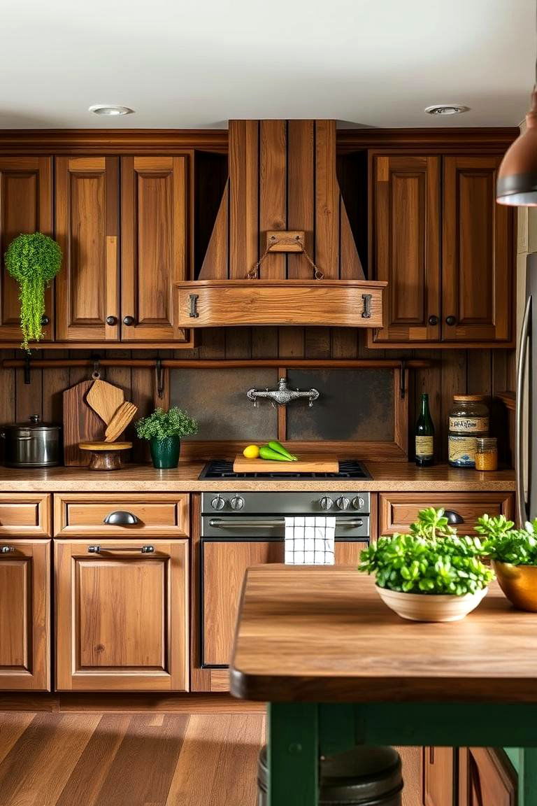 Rustic Charm with Reclaimed Wood - 24 Green and Brown Kitchen Ideas