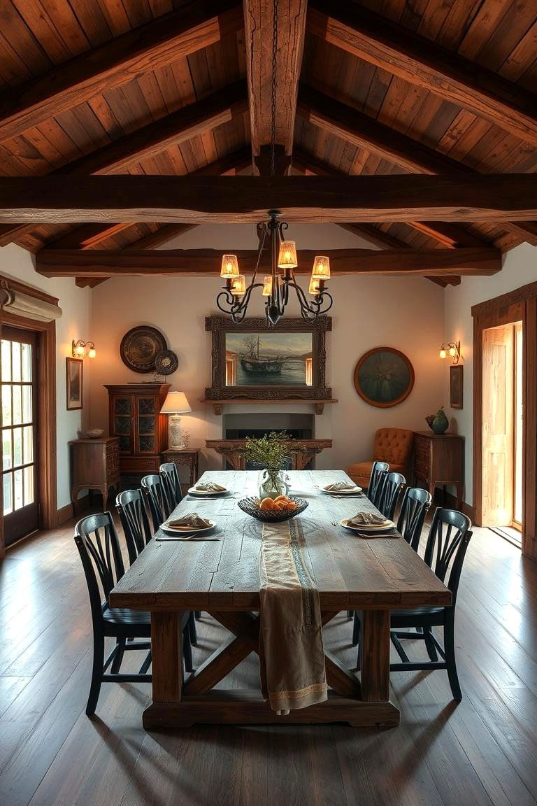 Rustic Charm with Wooden Accents - 24 Dining Room Ideas