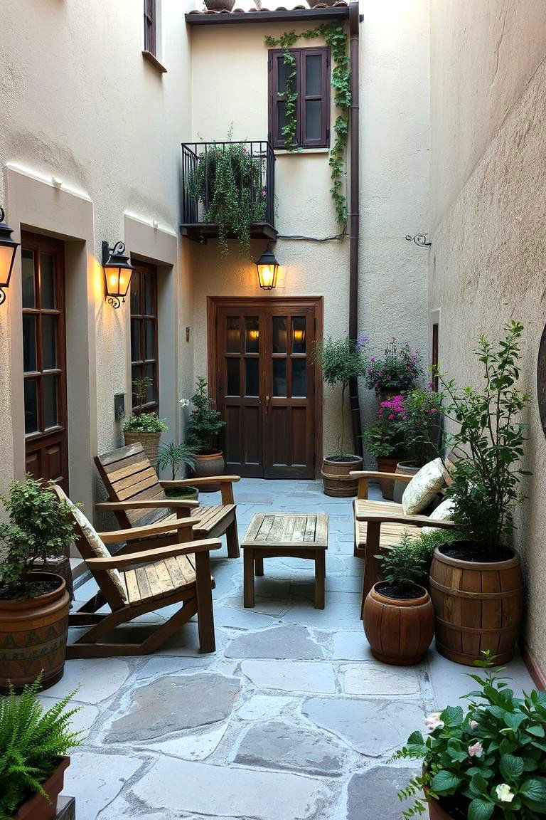 Rustic Charm with Wooden Accents - 24 Corner Patio Ideas