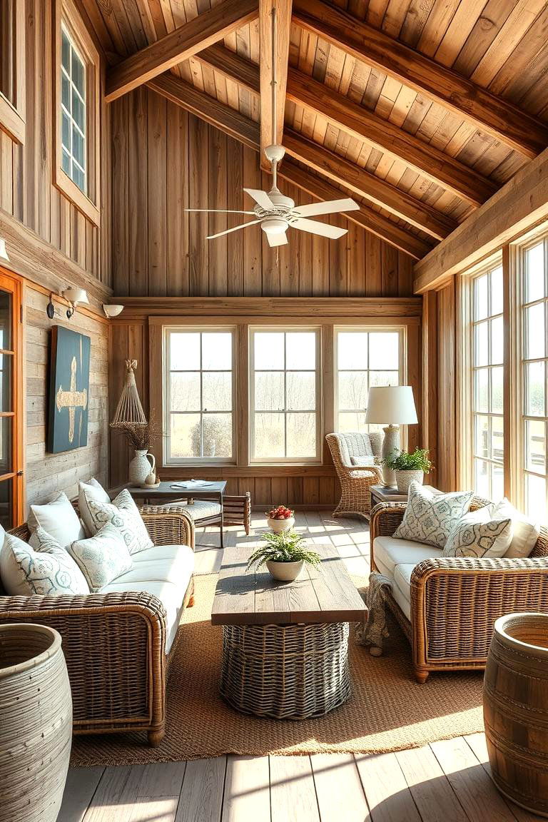 Rustic Coastal Blend - 24 Rustic Sunroom Ideas