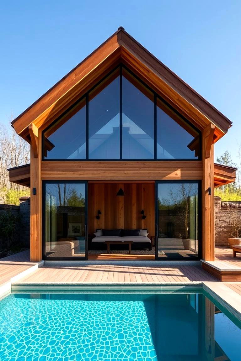 Rustic Contemporary Pool House - 24 Rustic Pool House Ideas