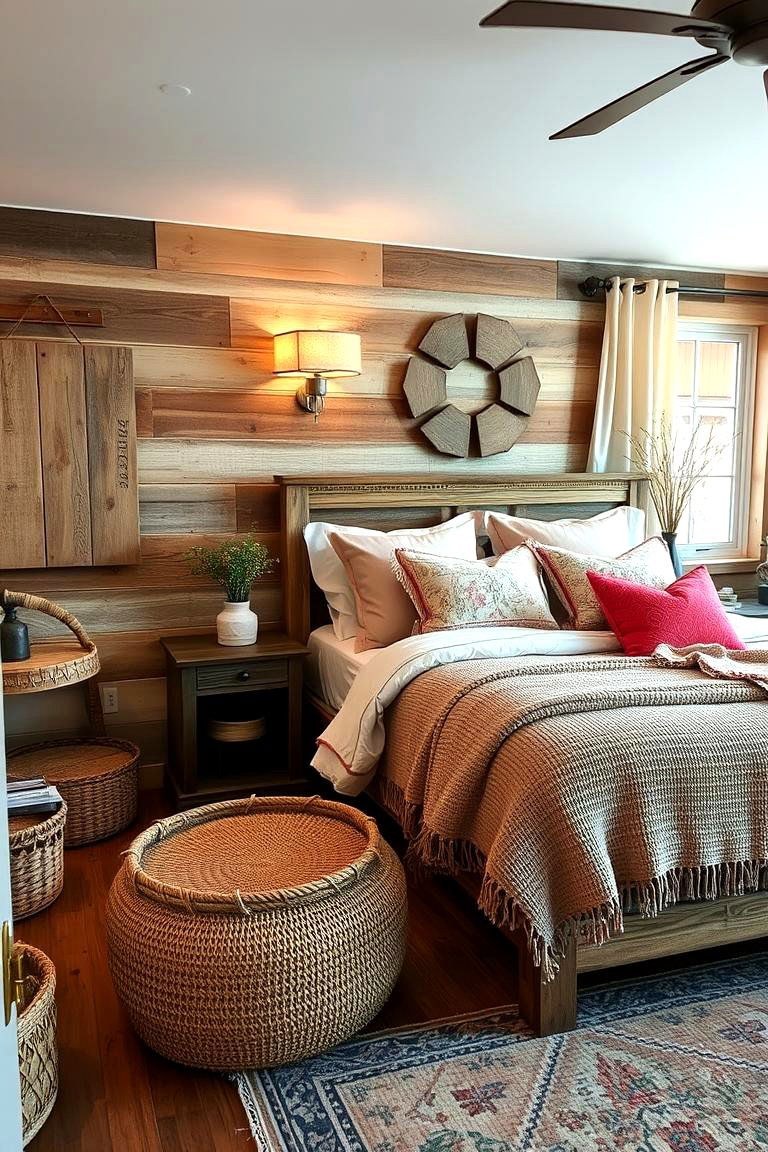 Rustic Coral Touches - 24 Coral Bedroom Ideas