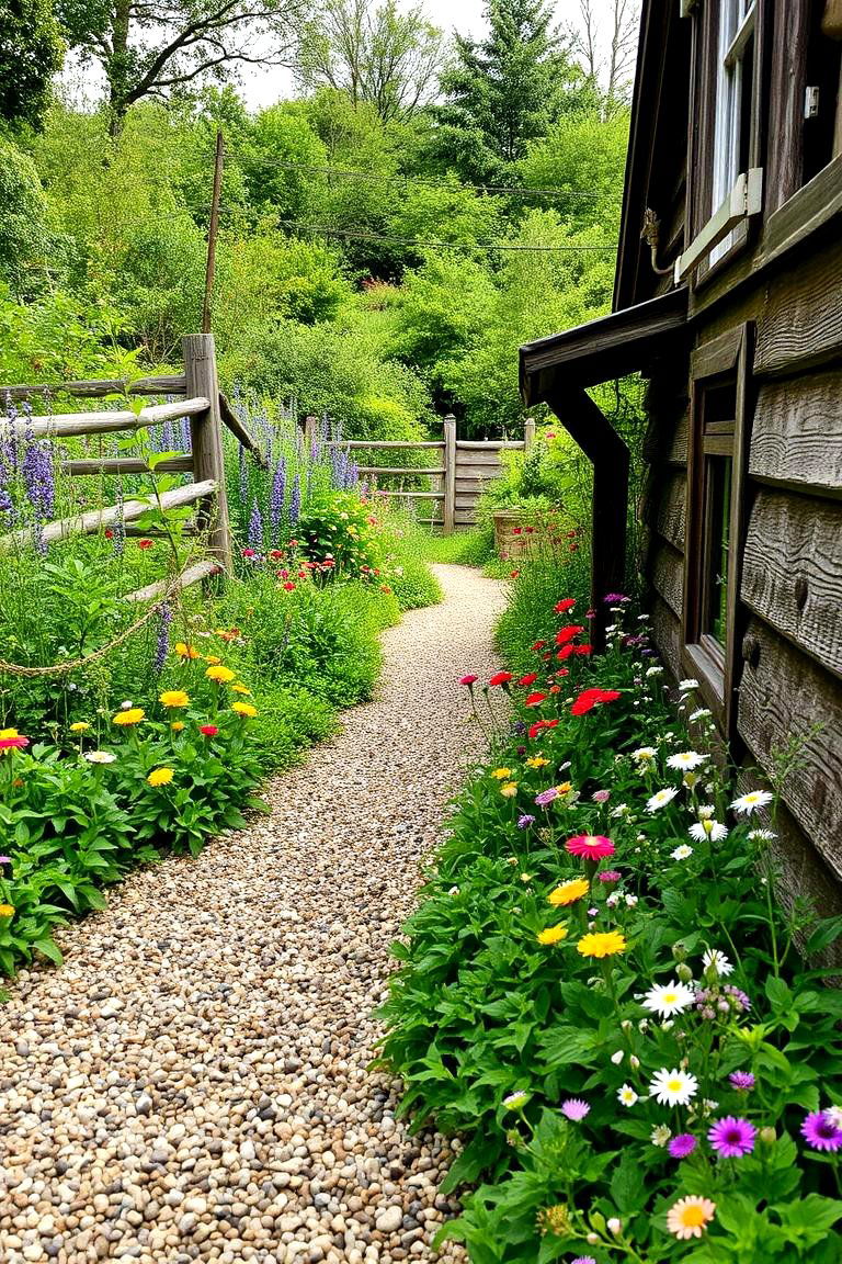 Rustic Cottage Trail - 24 Pea Gravel Walkway Ideas