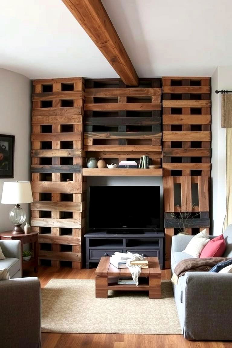 Rustic DIY Pallet Divider - 24 Room Divider Ideas