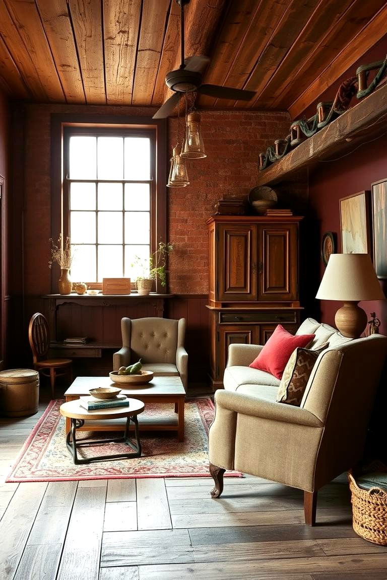 Rustic Dark Warmth - 24 Dark Living Room Ideas
