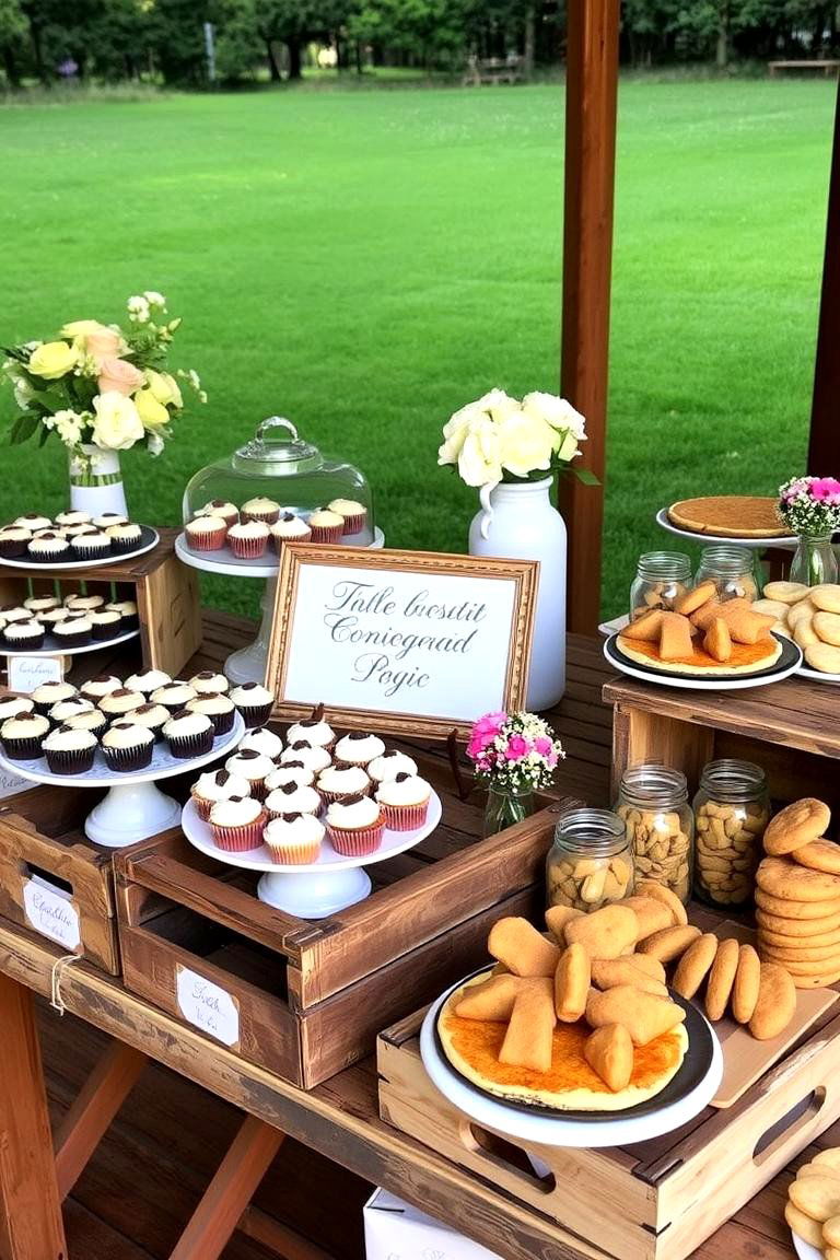 Rustic Dessert Table - 24 Barn Wedding Ideas