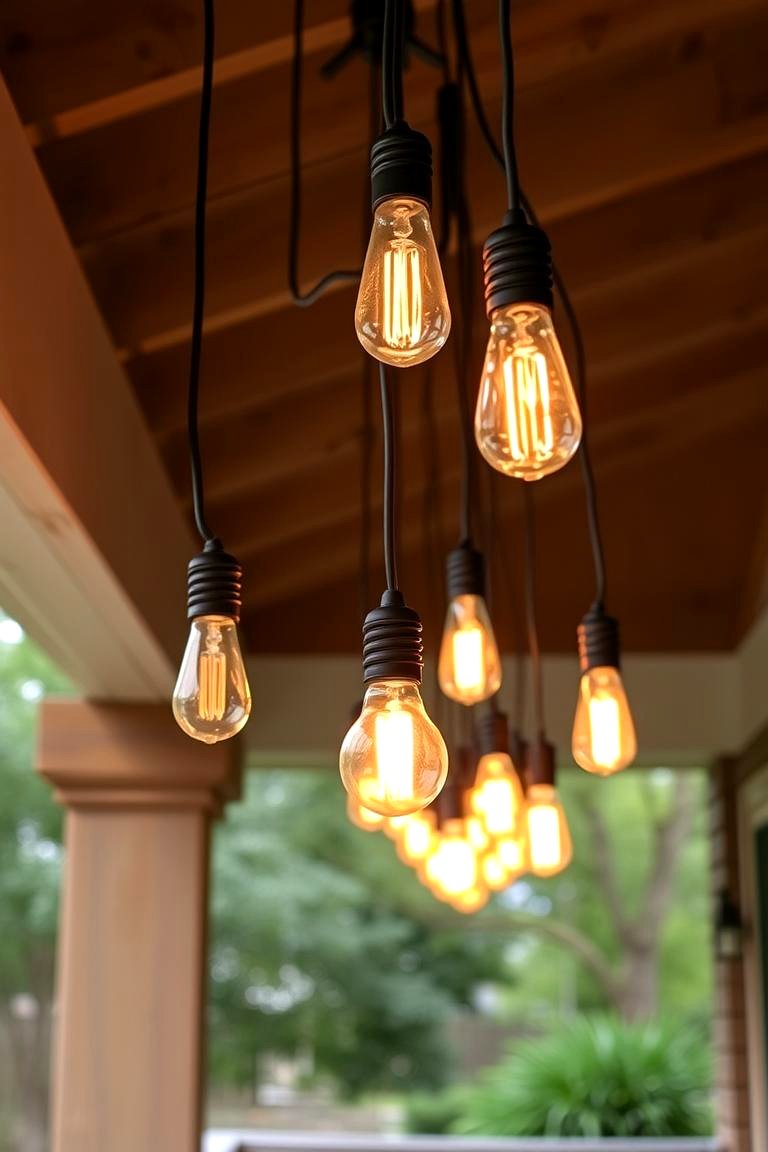Rustic Edison Bulbs - 24 Front Porch Lighting Ideas