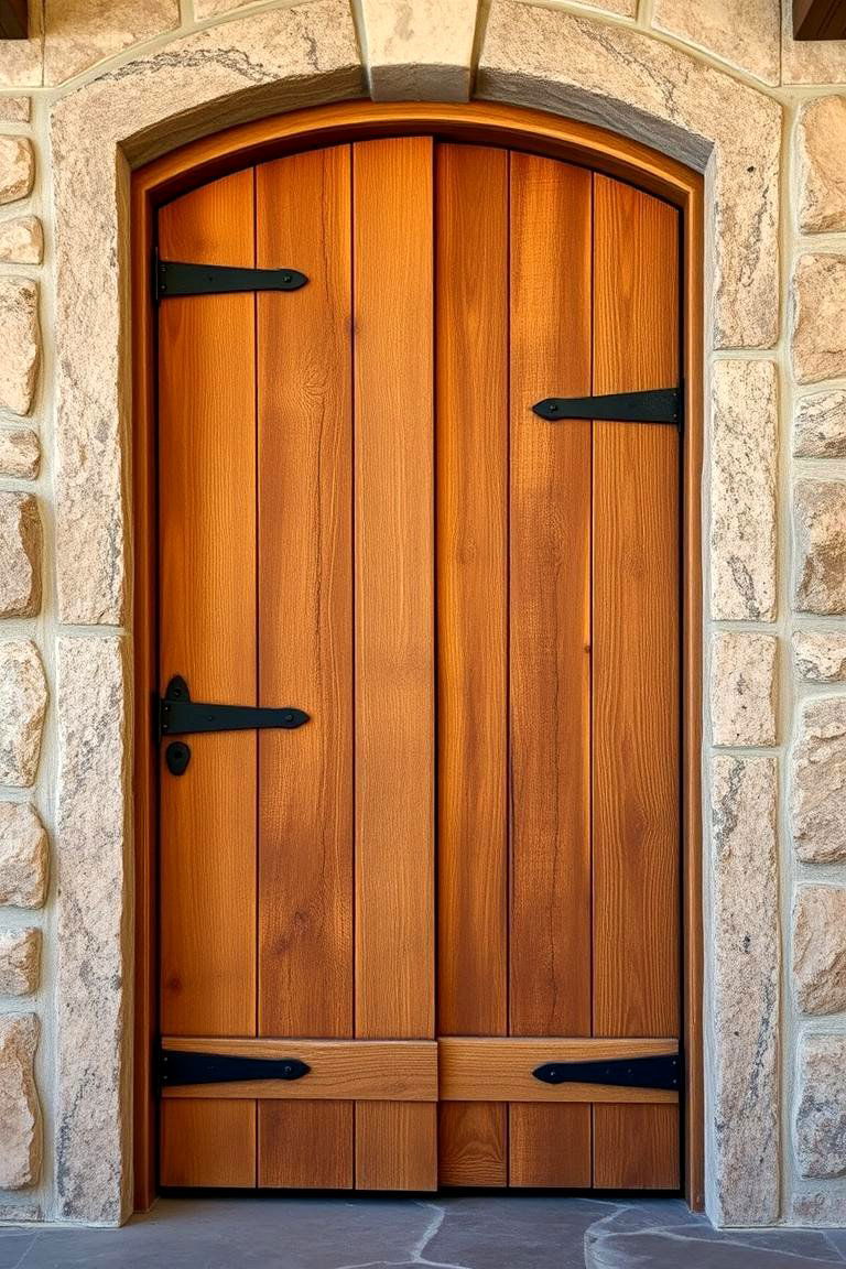 Rustic Elegance with Stone Accents - 24 Rustic Front Door Ideas