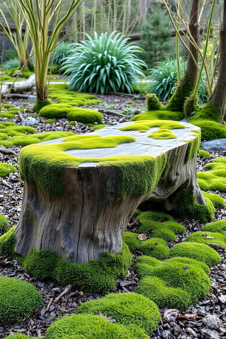 Rustic Fairy Bench - 24 Tree Stump Fairy Garden Ideas