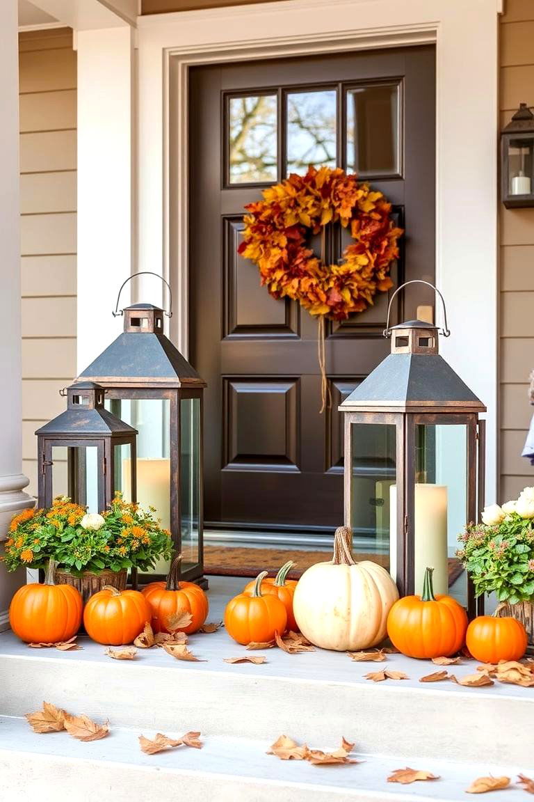 Rustic Fall Lanterns for the Porch - 24 Fall Decor Ideas