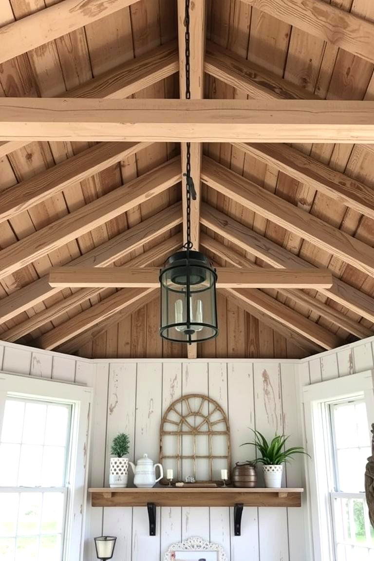 Rustic Farmhouse Accent - 24 Shed Ceiling Ideas