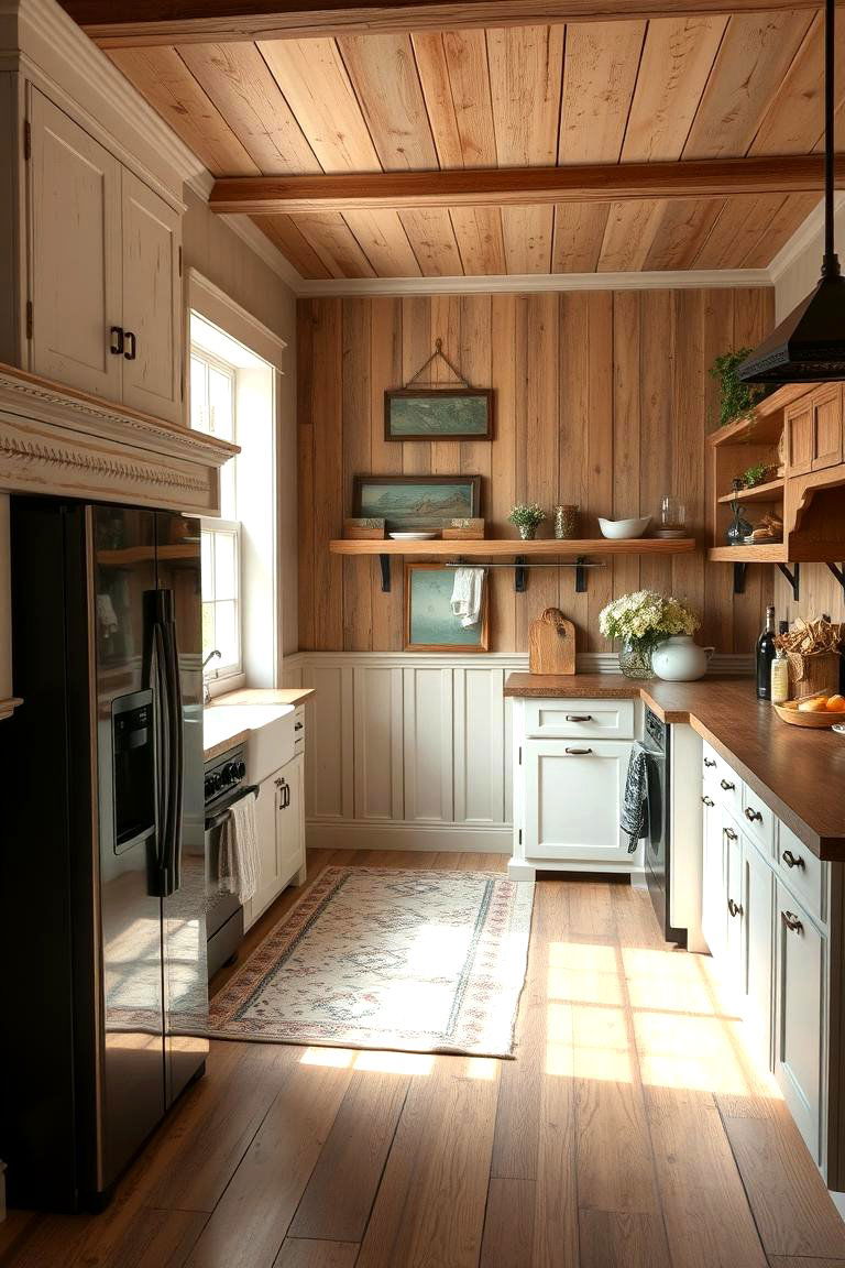 Rustic Farmhouse Appeal - 24 Kitchen Wainscoting Ideas