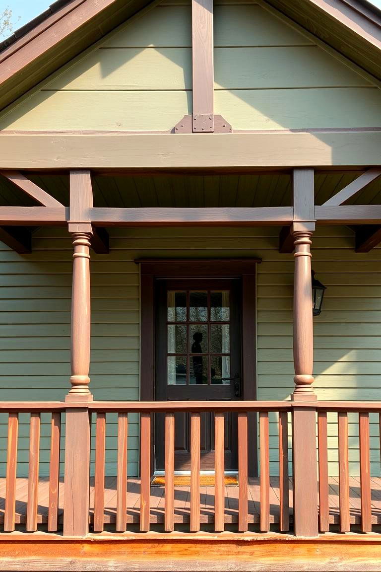Rustic Farmhouse Appeal - 24 Sage Green House With Brown Trim Ideas