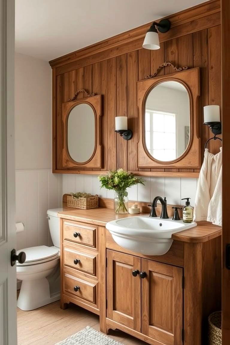 Rustic Farmhouse Bathroom - 24 Eclectic Bathroom Ideas