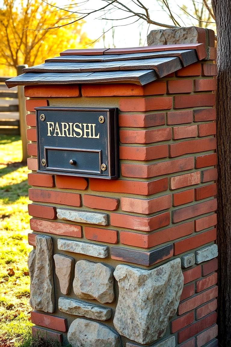 Rustic Farmhouse Brick Mailbox - 24 Brick Mailbox Ideas