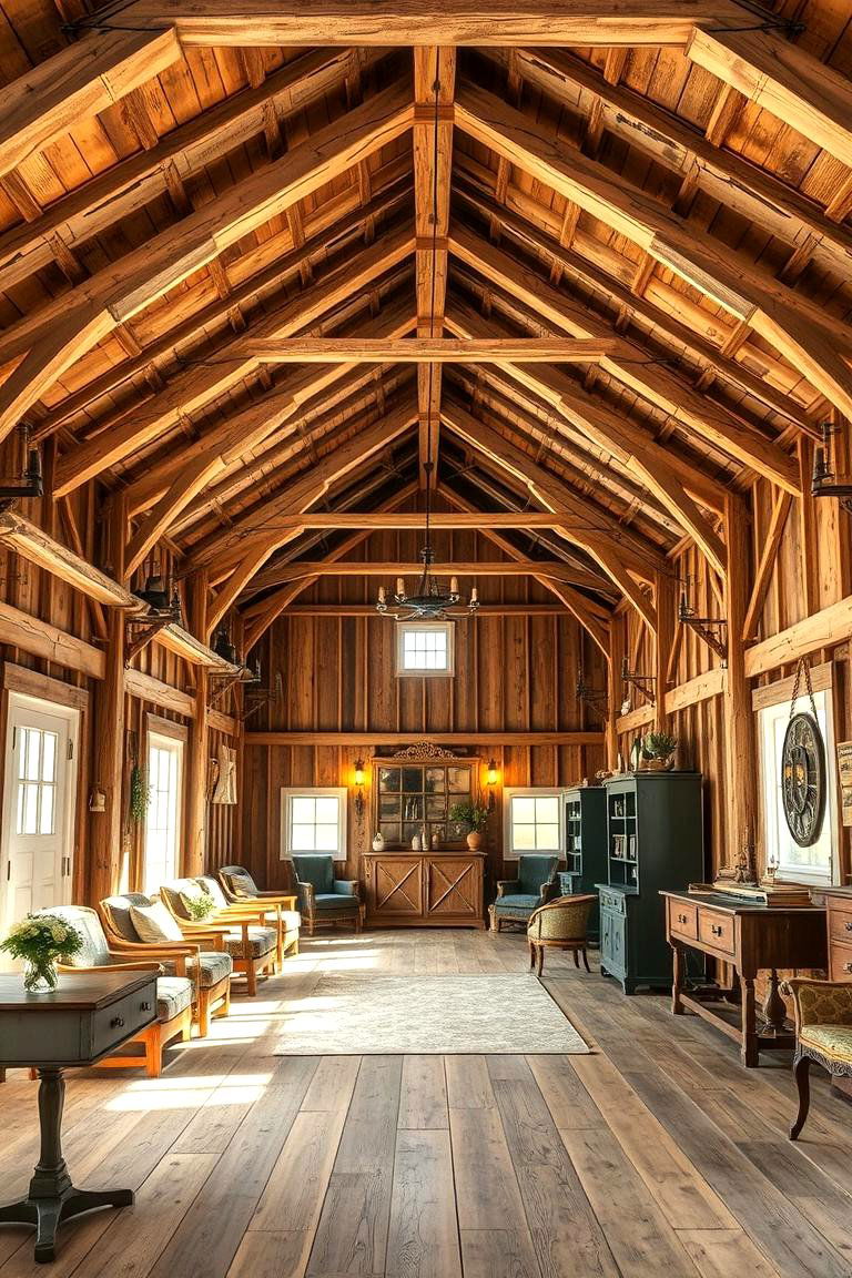 Rustic Farmhouse Charm - 24 Pole Barn Interior Ideas